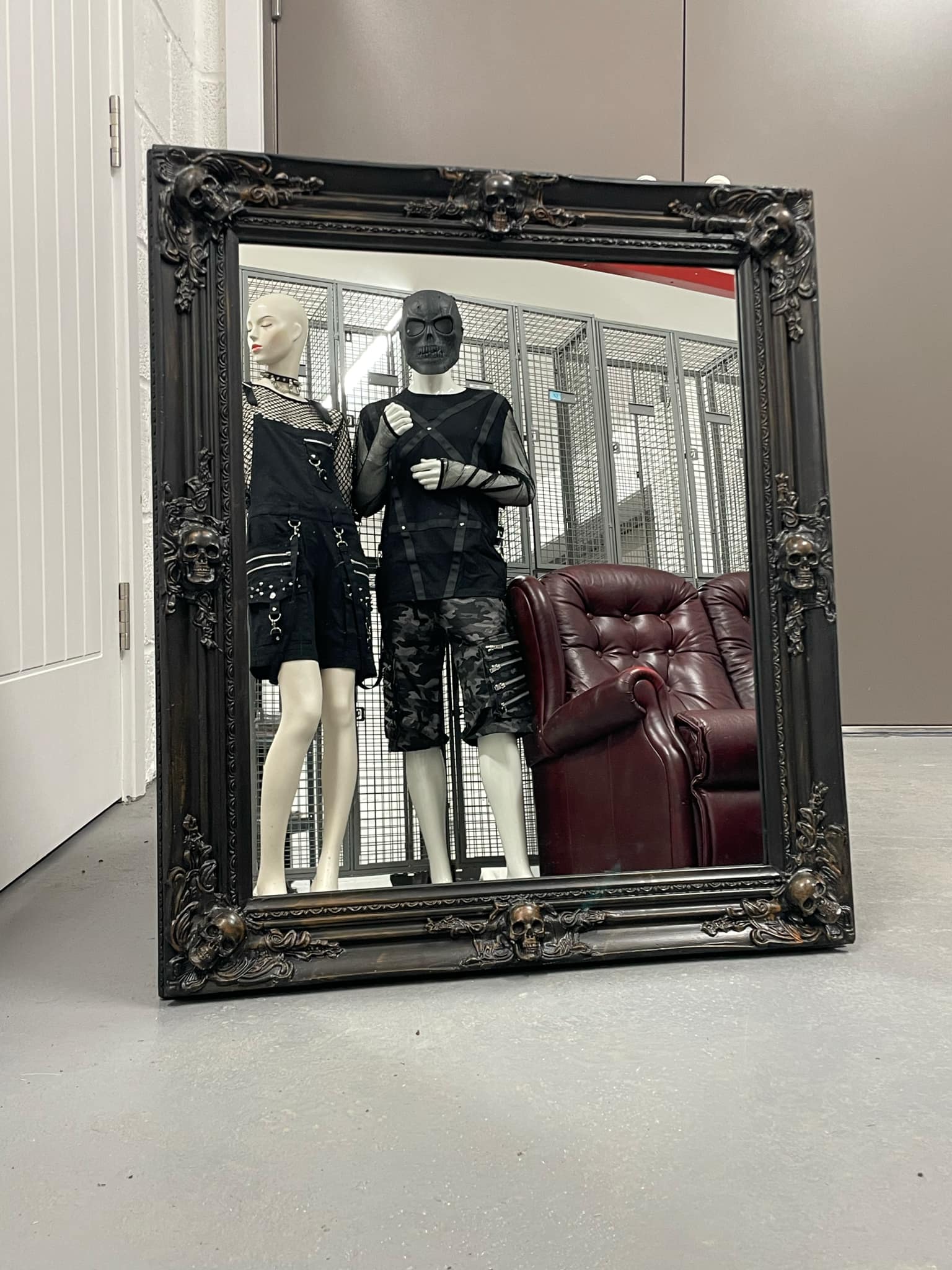 Skull Decorated Mirror by Rising Dark Asylum